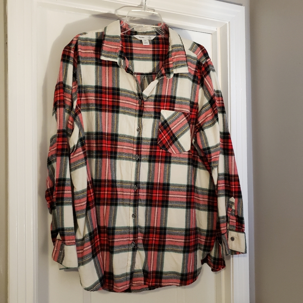 Plaid button down top